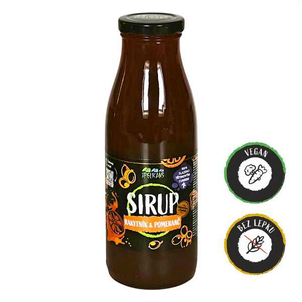 Sirup RAKYTNÍK-POMERANČ s třtinovým cukrem 500 ml
